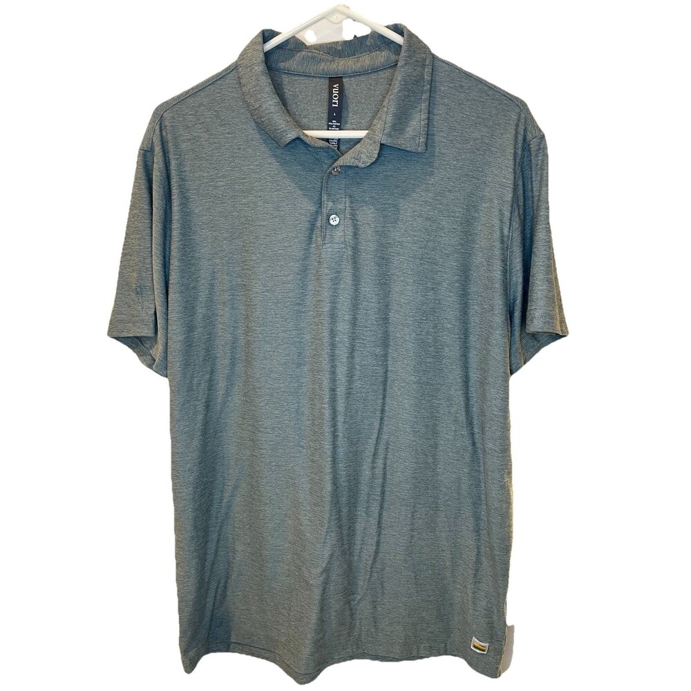 Men's Vuori Strato Tech Bluegrass Heather Golf Athleisure Polo - Size L